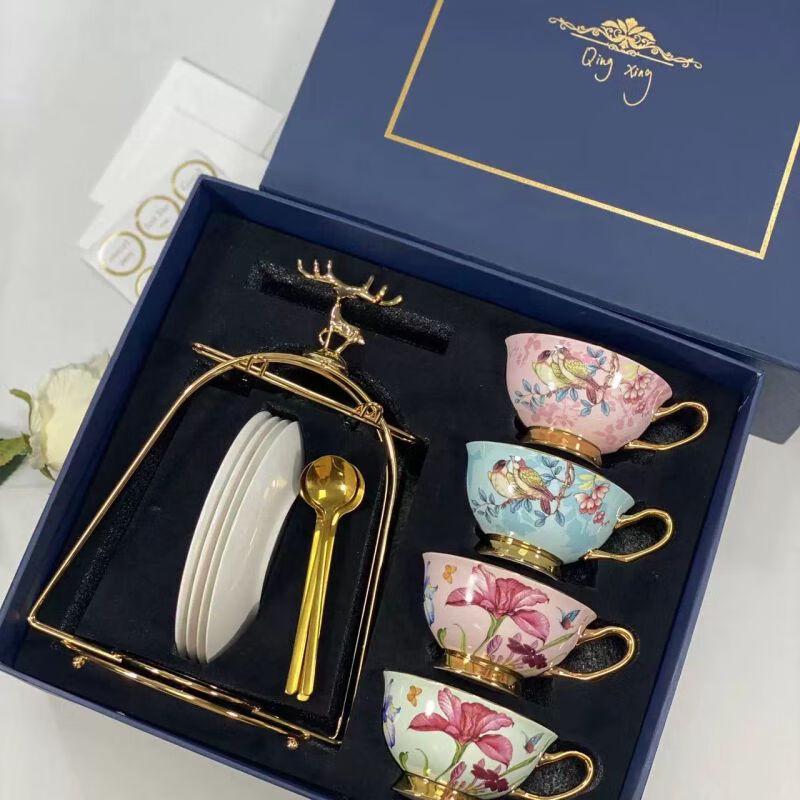 TXRMDX European Bone China Coffee & Tea Cup Set