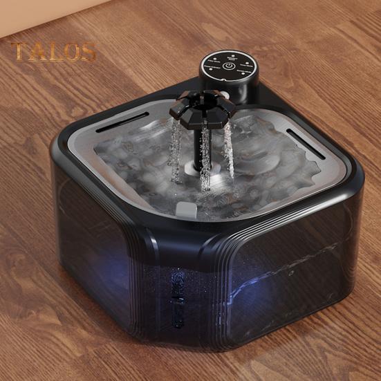 2.8L/95oz Wireless Cat Water Fountain Ultra Quiet Pet Water Dispenser Automatic Dog Fountain with Motion Sensor And Stainless Steel Lid for