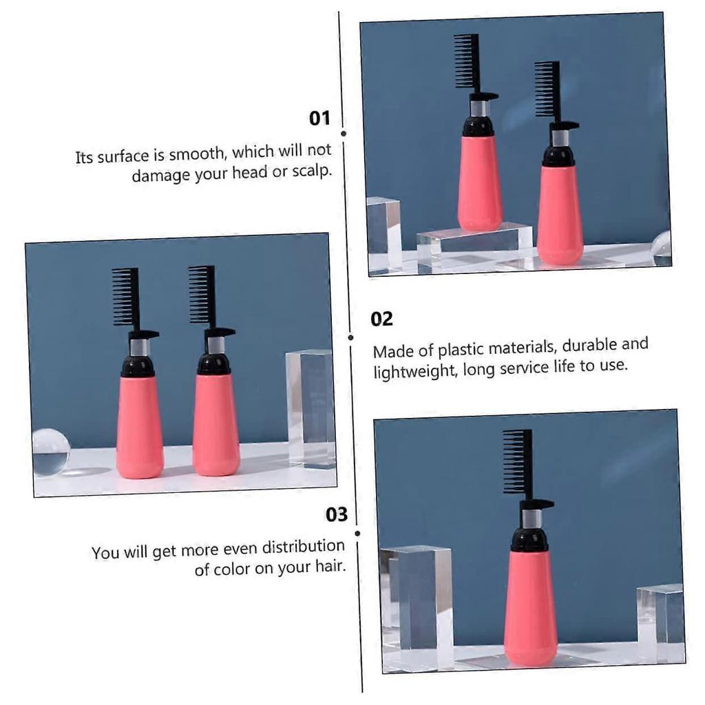 2pcs Hair Dye Applicator Bottle with Comb for Precise Even Color Root Touch Up At Home or Salon