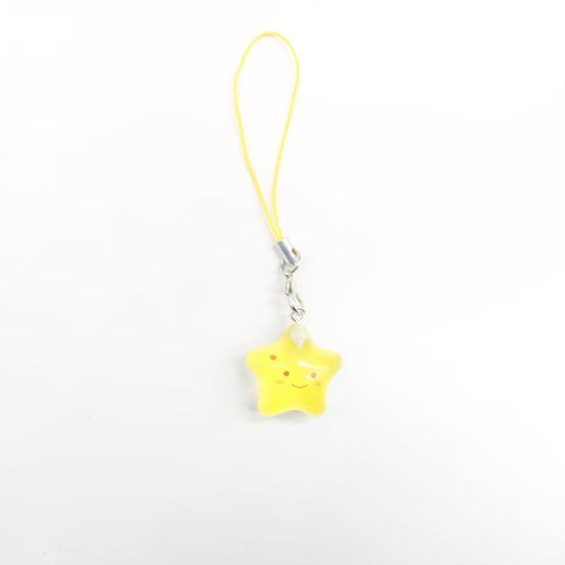 Creative Luminous Smiling Star Phone Lanyard & Cheerful Cartoon Keychain