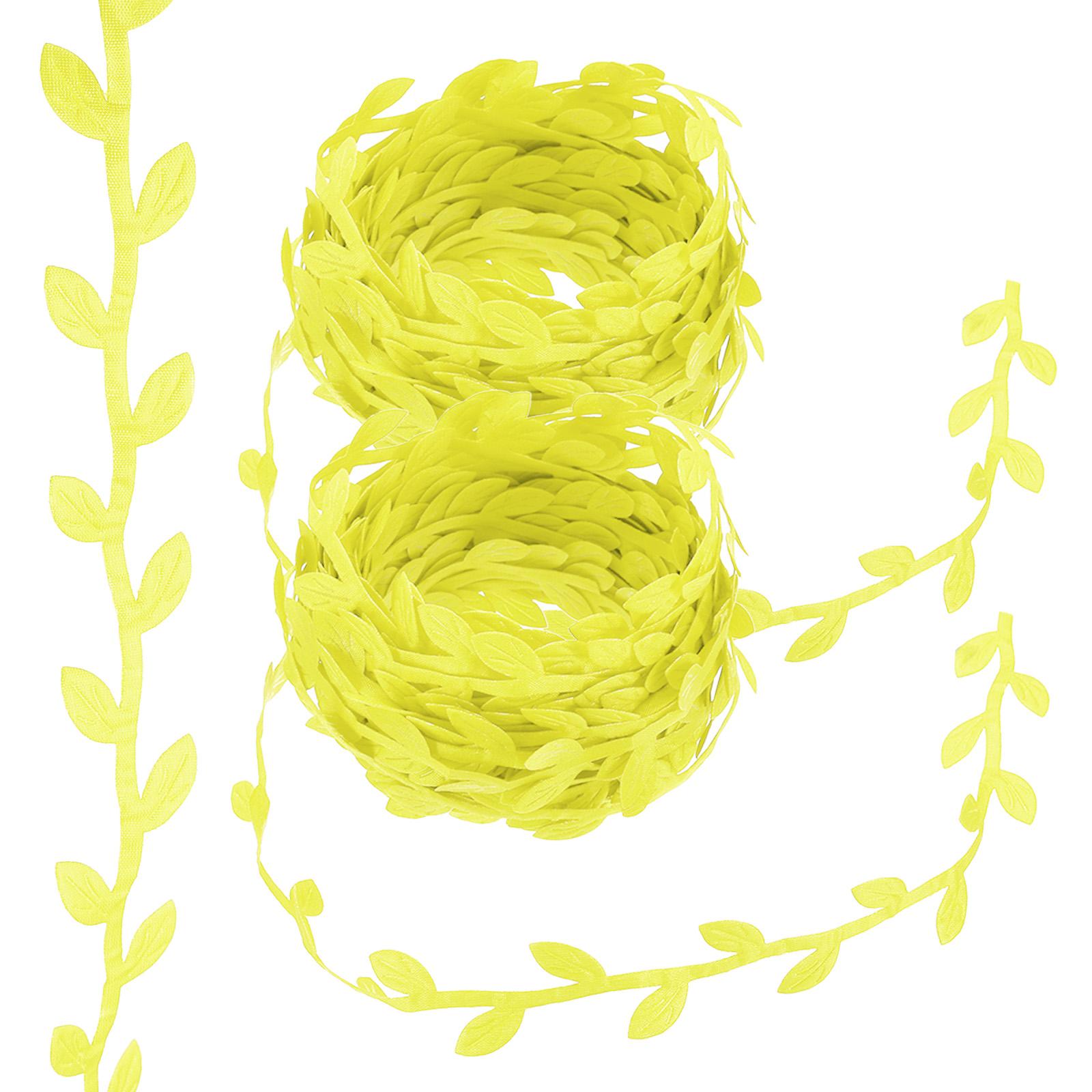 

22 Yards Leaf Ribbon Leaves Trim Rope Artificial Leaf String for Wreath Making Gift Wrapping Wedding Decoration Green/Yellow 22 Yards жовтий