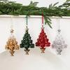 Acrylic Flower Tree Figurines Christmas Ornament with Lanyard, Xmas Shaped Gift for Friends Family Decorative Hanging Pendant Holiday Tree,