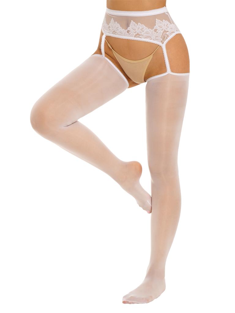 Damen Florale Spitze Leggings Einteiler Schrittloser Strumpfhose Cutout Design Strumpfhalter Strümpfe Flitterwochen Geschenk