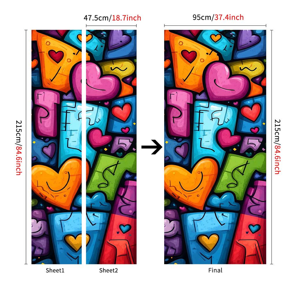 77/90/Självhäftande Dörrklistermärke Avtagbart Väggklistermärke Landskap Tapet Abstrakt Oljemålning Muraler för Dörrar Heminredning