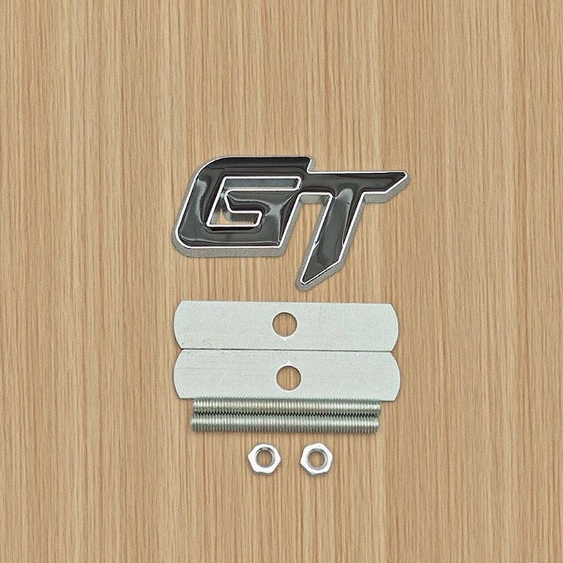 Qtxgl4 1PC 3d Metal Red Black Letters GT Logo Car Front Grille Badge Emblem for Auto GT Decal Accessories