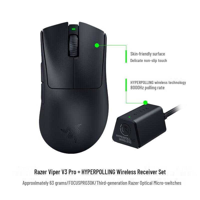 Razer DeathAdder V3 Pro Wireless Gaming Mouse with 8KHz Receiver
