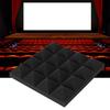 6pcs Pyramid Shape Sound Absorbing Cotton Foam Acoustic Panels Studio Soundproofing Foam(Black )