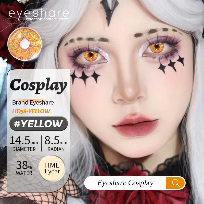 Eyeshare 2 stücke Geist Gelb Auge Farbige Kontaktlinsen Vampire Für Halloween Jährliche Cosplay Kontaktlinsen