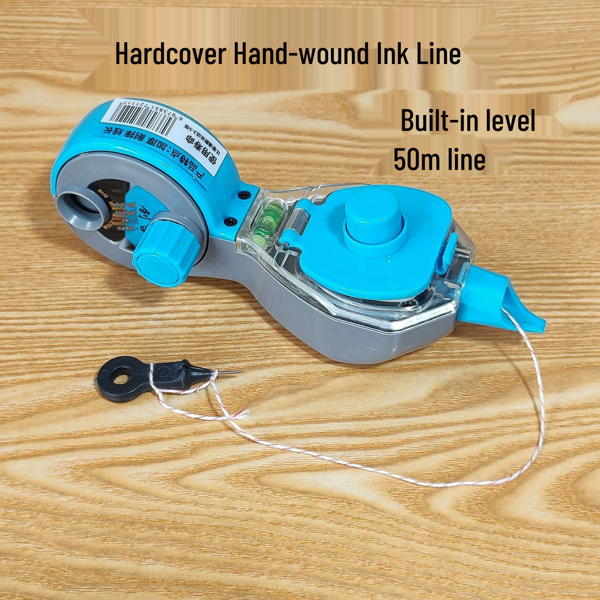 50m Handheld Jiji Chalk Line with Built-in Level for Woodworking & Engineering Chalk Line