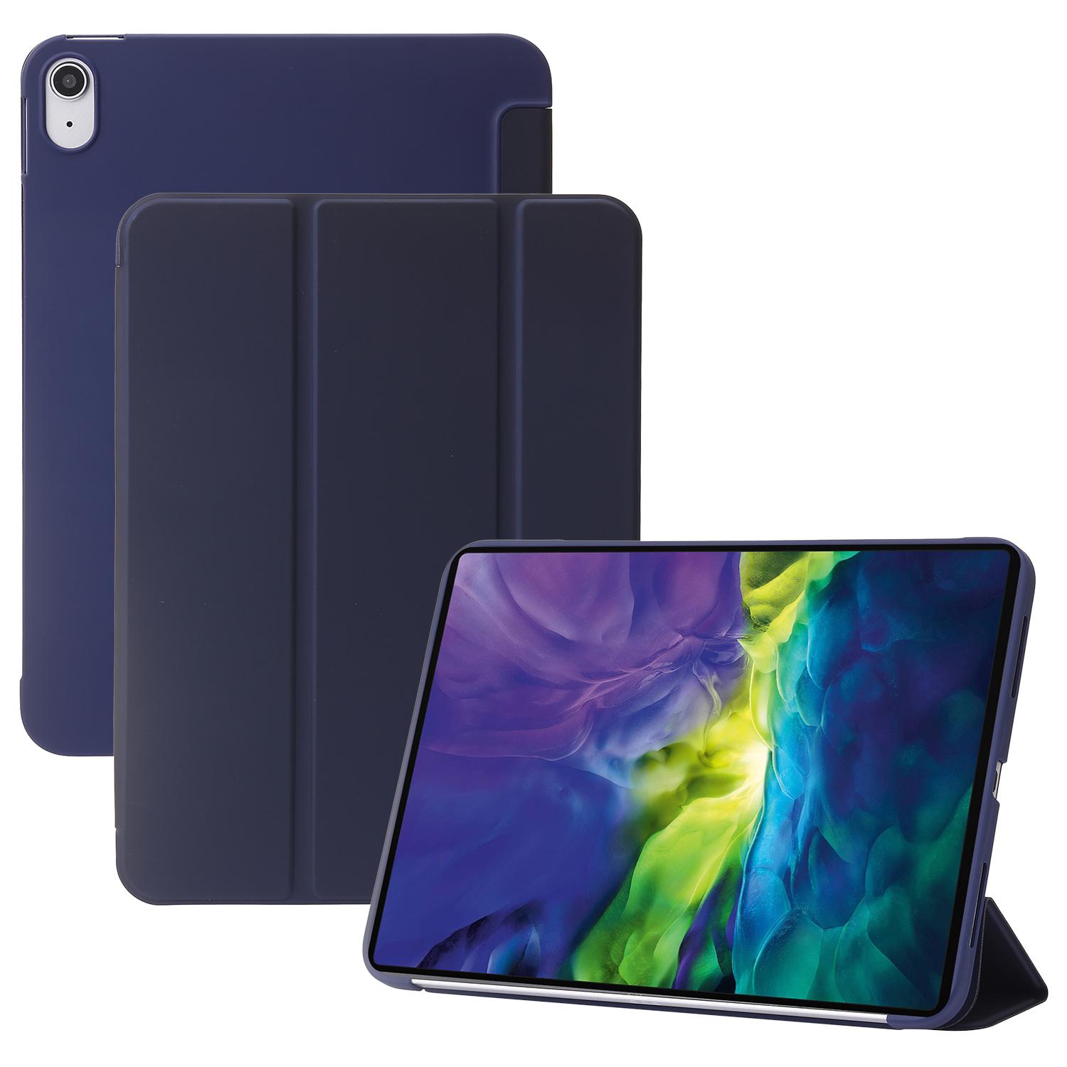 

Для iPad Эйр 11 (2025)/(2024) Чехол из искусственной кожи + силикона, тройной складной чехол для планшета Dark Blue