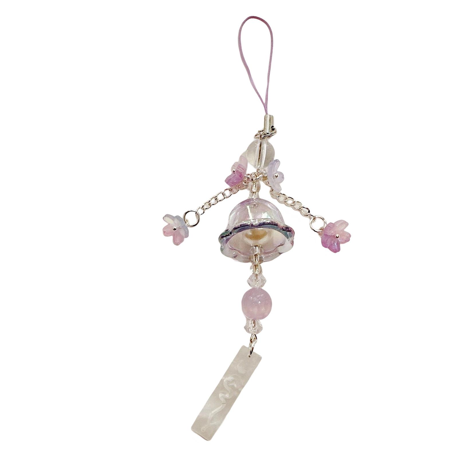 

Ручної роботи медуза вітер дзвін скляна квітка кулон телефон ремінець прикраса для любителів природи стилів щоденного повсякденного використання фіолетовий