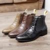 Genuine Leather Fall Chelsea Boots Designer Luxury Brand Dress Office Shoes for Men Platform Boots Retro Ankle Boots Footwear