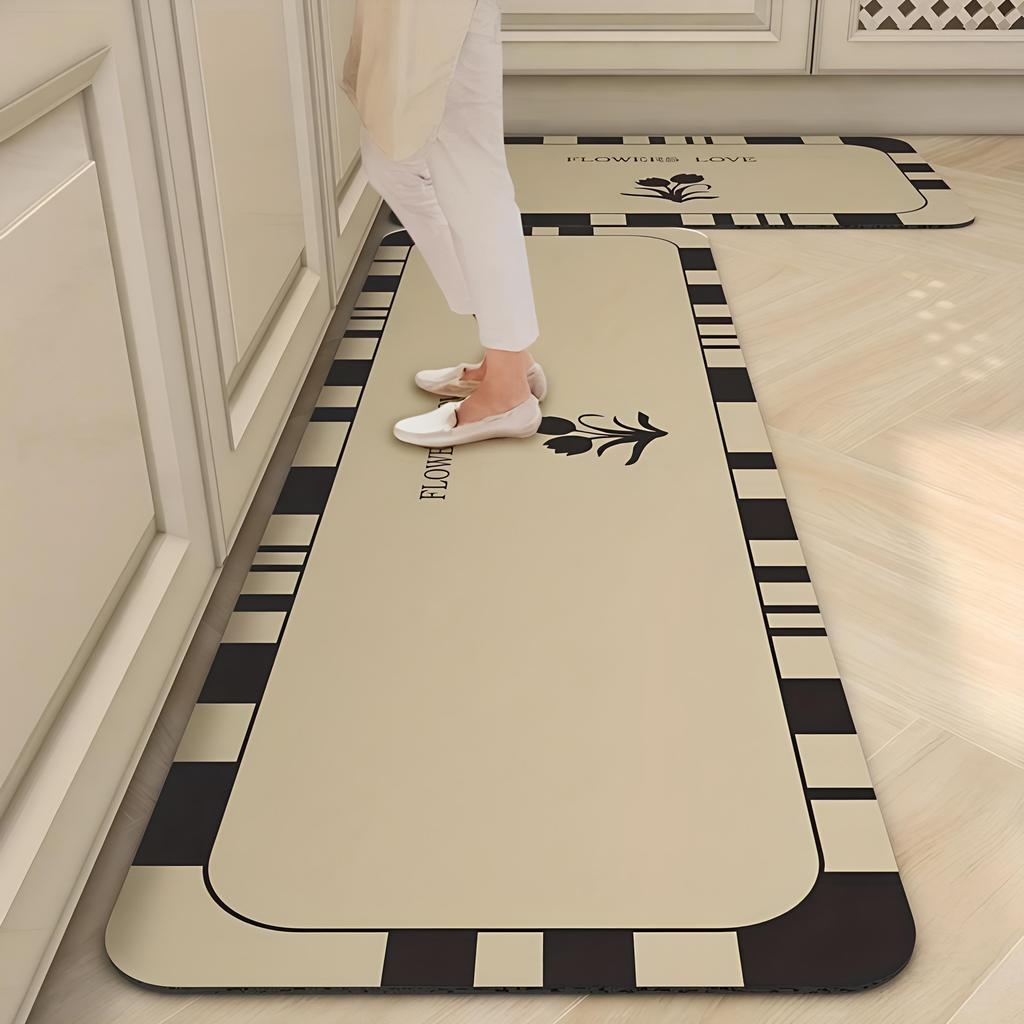 Kitchen Floor Mat: Water-Absorbing, Quick-Drying, Anti-Skid, Dirt-Resistant, Easy-Care, Soft Diatom Mud Mat
