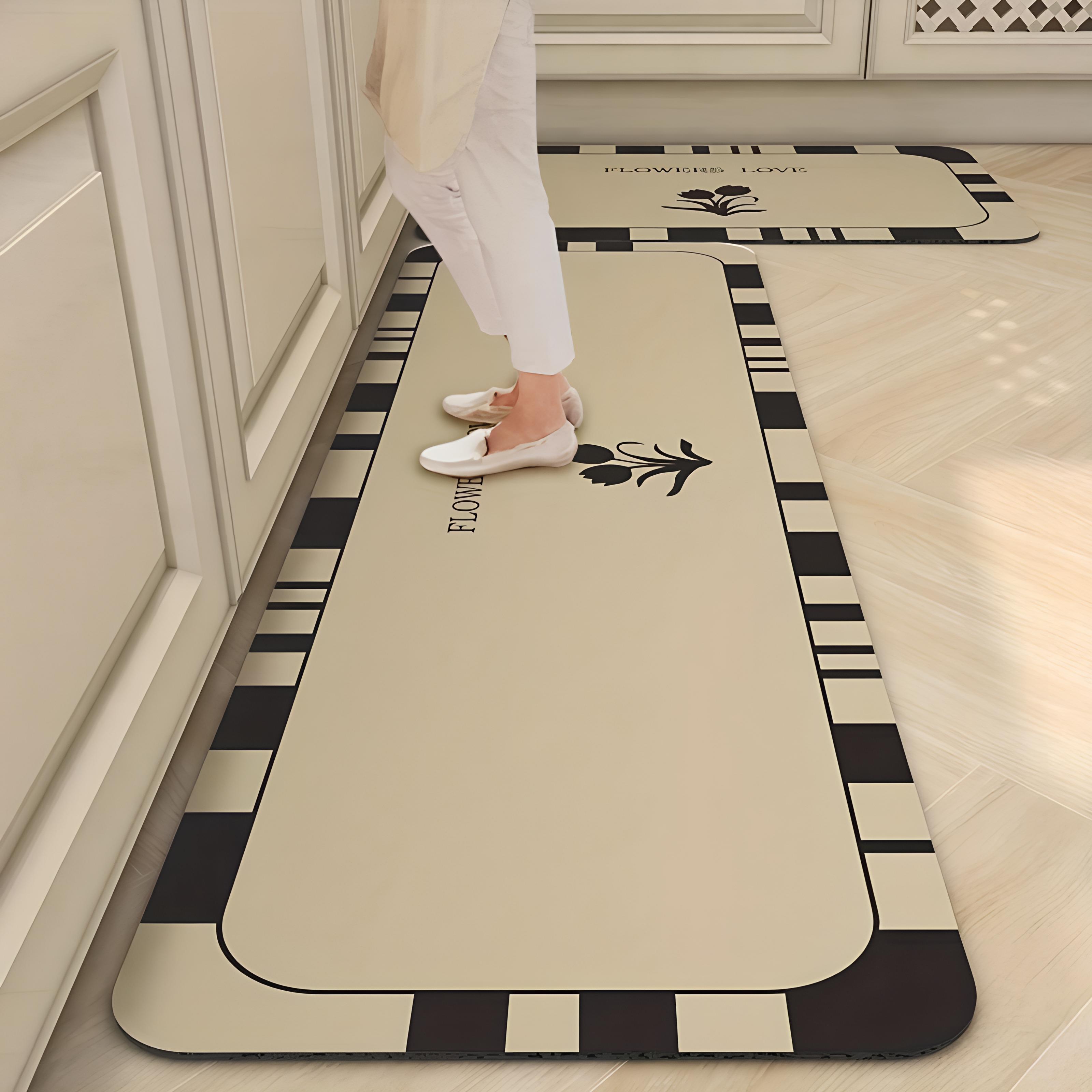 

Кухонный напольный коврик: Водопоглощающий, быстросохнущий, нескользящий, грязеотталкивающий, легкий в уходе, мягкий коврик с диатомовой грязью 60x90+60x180cm бежевый