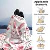 1pc Rabbit Flowers Blanket Lightweight Flannel Throw for Sofa Bed Travel Camping Livingroom Office Couch Chair