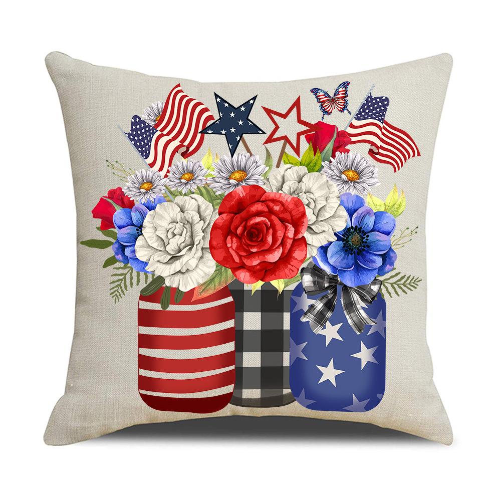 Dekorace na oslavu Dne nezávislosti Povlak na polštář Pruhovaný polštář Tečkovaný Venkovní povlak na polštář Událost Opěrka zad Tištěný povlak na polštář