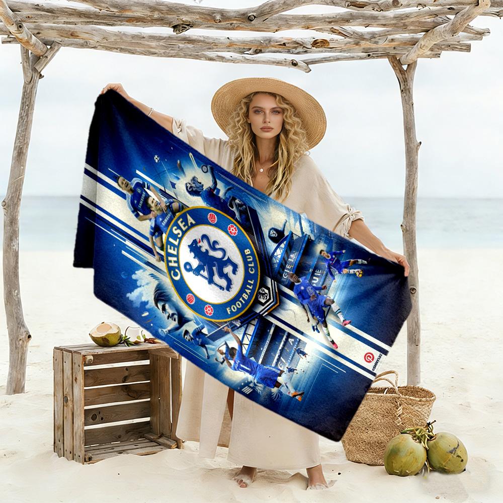Chelsea Fc Football Player Beach Towel Super Soft Absorbent Comfortable Lightweight Suitable for Swimming, Gym, Camping, Yoga Vacation