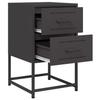 Nightstand Black 36 X 39 X 60.5 Cm Steel