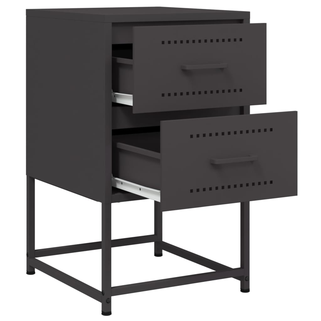 Nightstand Black 36 X 39 X 60.5 Cm Steel