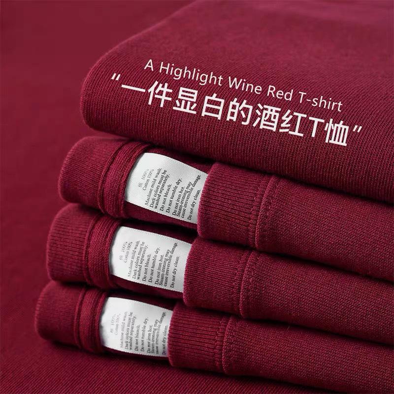 

Футболка мужская плотная однотонная с круглым вырезом 320 г: Непрозрачный, Американский стиль, Свободный крой, Короткий рукав, Летняя одежда L (140-160 lbs)