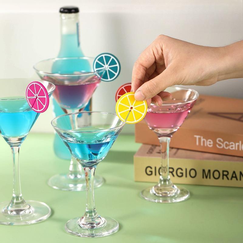 Food-grade Silicone Label Stickers for Distinguishing Orange Wine Cups, Party Wine Tags, Cocktail Cups.