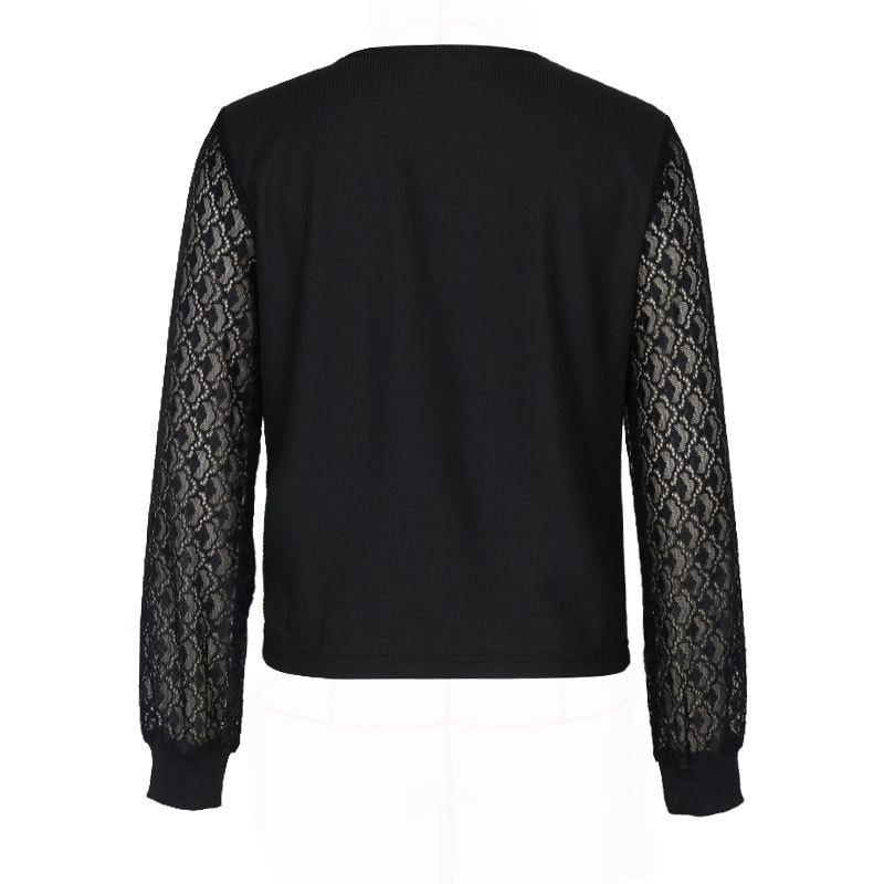 Spring and Autumn Women's Blouse Fashion Black Long Sleeve Comfortable Casual Top