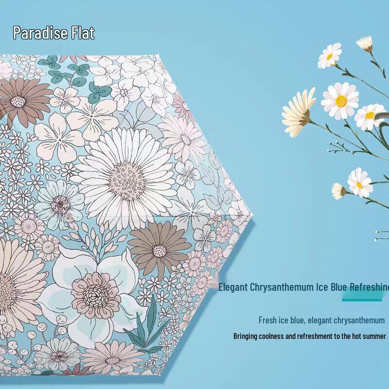 Paradise Umbrella Daisy Portable 5-Fold UV Sun/Rain Umbrella