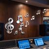 3D Look Mirror Wall Sticker Mirror Finish Wall Art Decal Music Note Wall Sticker  Wall Background