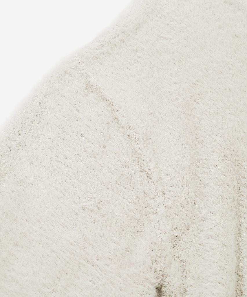 VASTIC Hairy Reverse V-Neck Knit_Beige