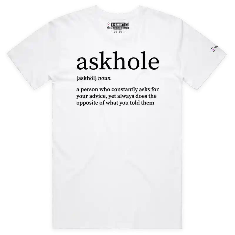VOICEART Askhole Funny Wordplay Memes T-Shirt with Premium Graphic Design 2XL