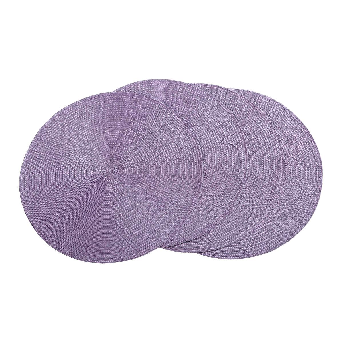 

Round Braided Placemats Set of 4 Washable PP Heat Resistant 38cm Table Place Mat for Kitchen Xmas Dining Table Party Decor NONE 38 cm&Round