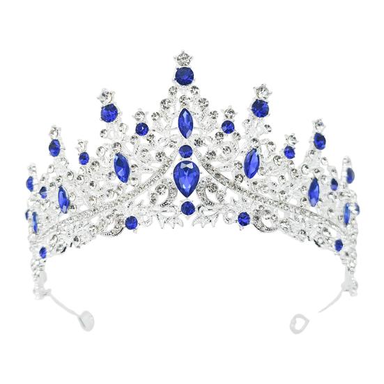 כתר לנשים משובץ אבני קריסטל נוצצות נזר כלה התאמה בטוחה קל משקל כתר נסיכה עם קצוות מעוקלים סיכות אביזרי שיער