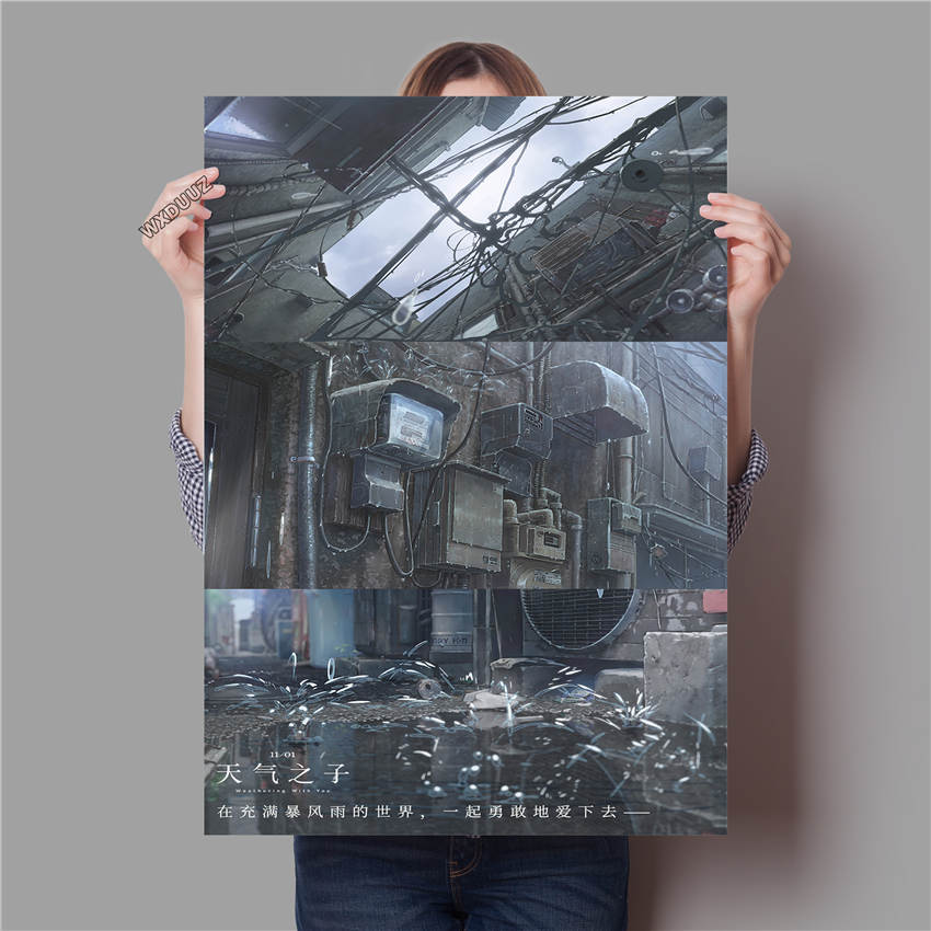 Anime Weathering With You/Wetterkind/Kind des Wetters Poster Malerei Wand Kunst Dekoration Kawaii Raum Dekor Leinwand Poster