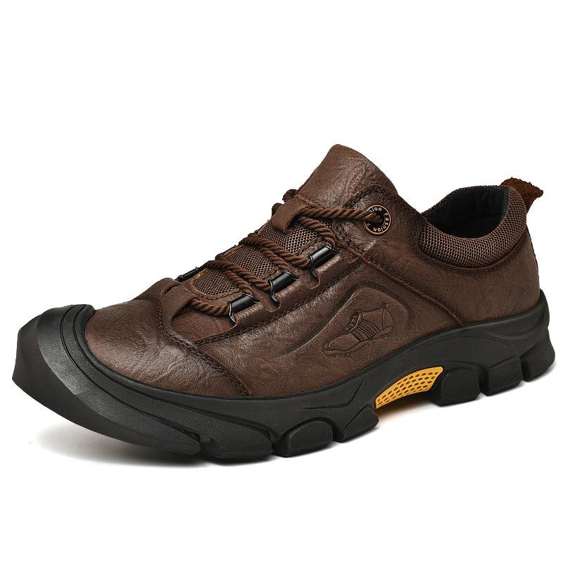 

Повсякденне вуличне взуття чоловіче шкіряне взуття шкіряне нековзке туристичне взуття на платформі 45 темно-коричневого кольору