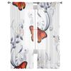 Abstract Flowers And Butterflies Sheer Window Curtains For Living Room Bedroom Voile Tulle Curtains Fabric Drapes For Kitchen