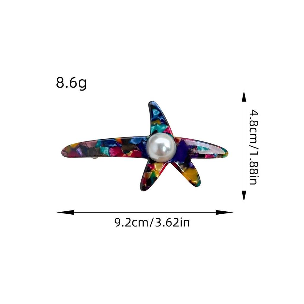 Retro Pearl Pentagonal Acetate Hair Clip: Versatile European & American Style Hair Accessory for Ponytails