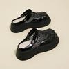 Fashion CRLAYDK Designer Women's Fishnet Mules Platform Backless Slip On Height Increase Shoes Summer Mesh Slide Loafers for Ladies