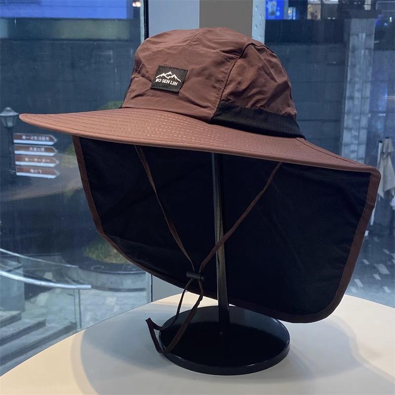 

Японский стиль Защита от солнца и шляпа от солнца для женщин Летом На открытом воздухе Взрослый Дышащая защита шеи Кемпинг Пеший туризм Шляпа рыбака (54-60cm)