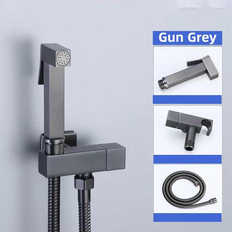 Brass Bidet Faucet Gold/Gun Grey Handheld Toilet Bidet Sprayer Hygienic Set Shower Toilet Single Cold Water Tap Self Cleaning