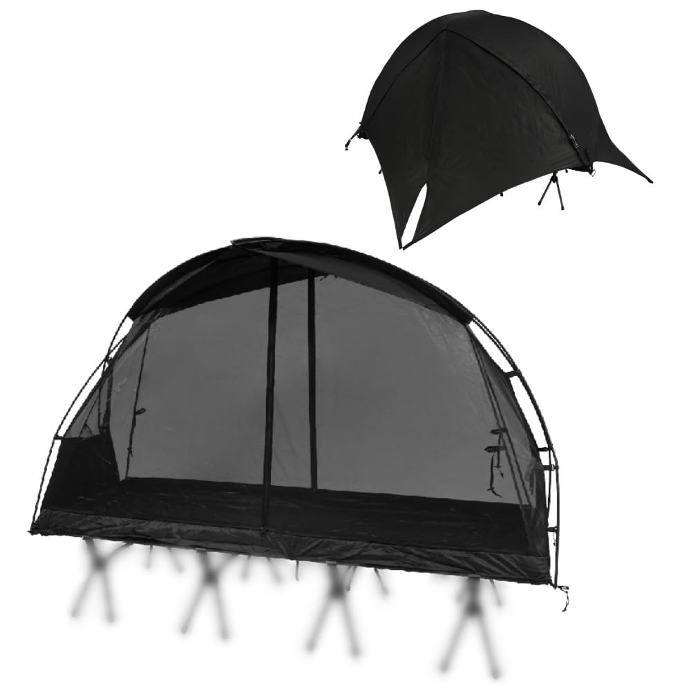 CAMVIL SORA Tent with Waterproof Outer Lightweight Cot Mesh Tent for Solo and Front and Rear Mesh and TPU Aluminum Compact Easy Setup M 1-Person Tent,