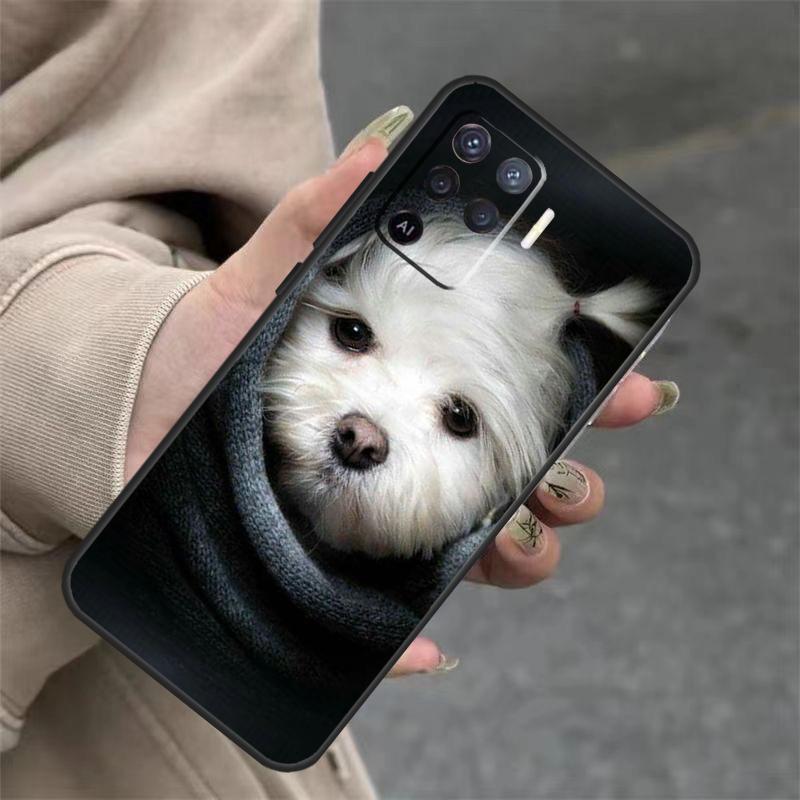 Maltese Dog Puppy For OPPO A53S A57S A54 A74 A94 A17 A77 A58 A78 A98 A5 A9 A96 A76 A16 A52 A72 A79 A15 Case