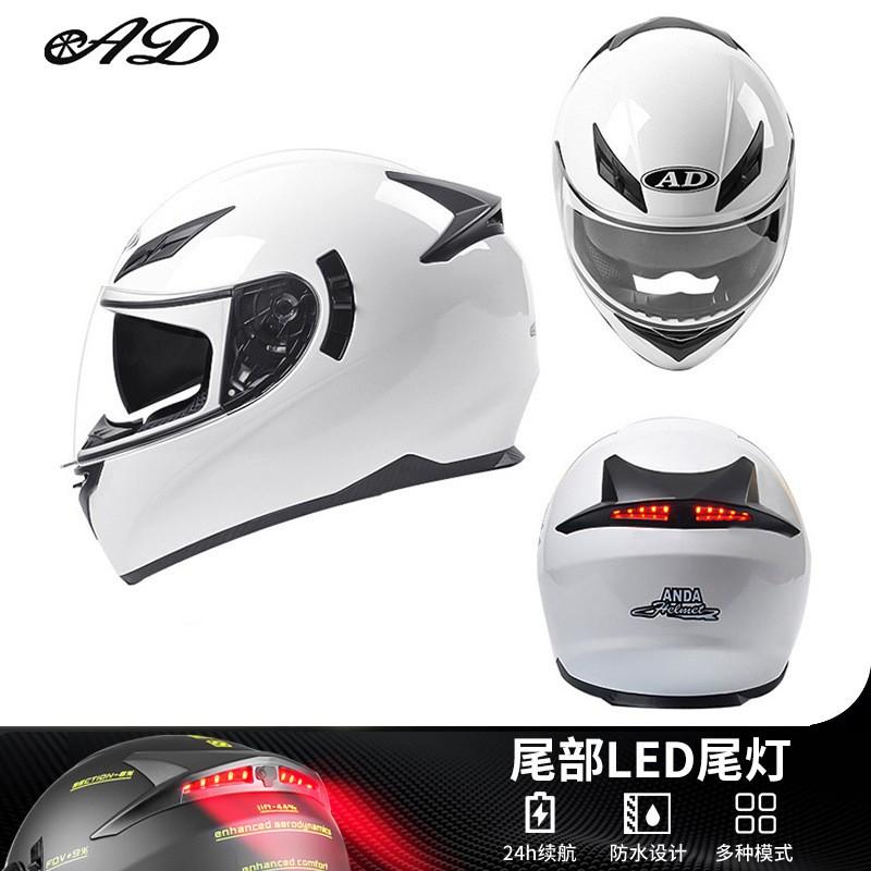 Full Face Motorcycle Helmet Electric Scooter Riders Adult Unisex ABS Safety With LED Rear Light 3C DOT Certified
