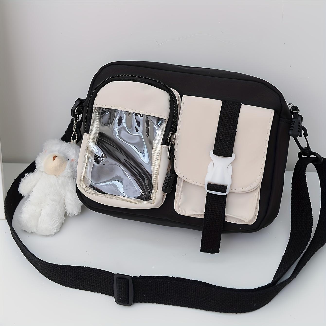 

Повседневная минималистская квадратная сумка на плечо Colorbock, школьная сумка для повседневного использования All-Matxch для женщин чёрный