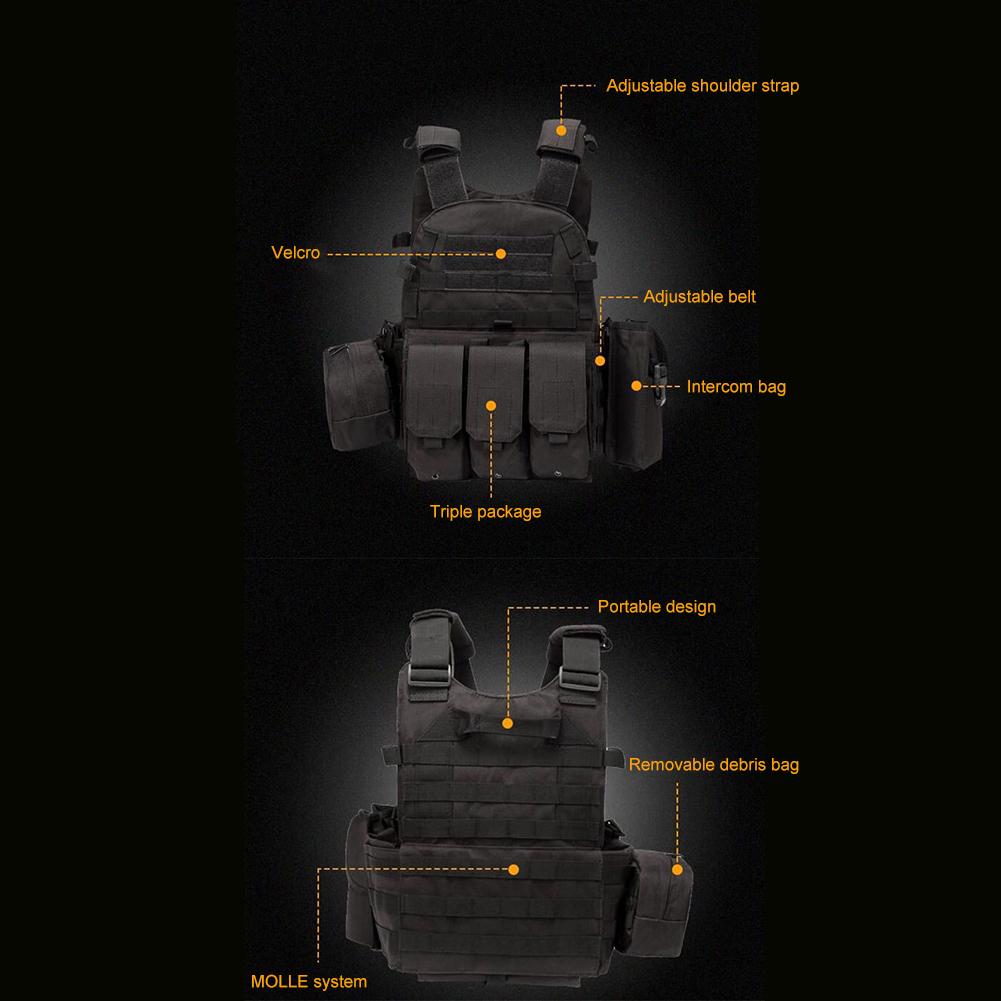 Nylon 600D Tactical Vest Body Armor Hunting Carrier Airsoft Accessories Combat MOLLE Camo Military Army Vest CS Game Equipment
