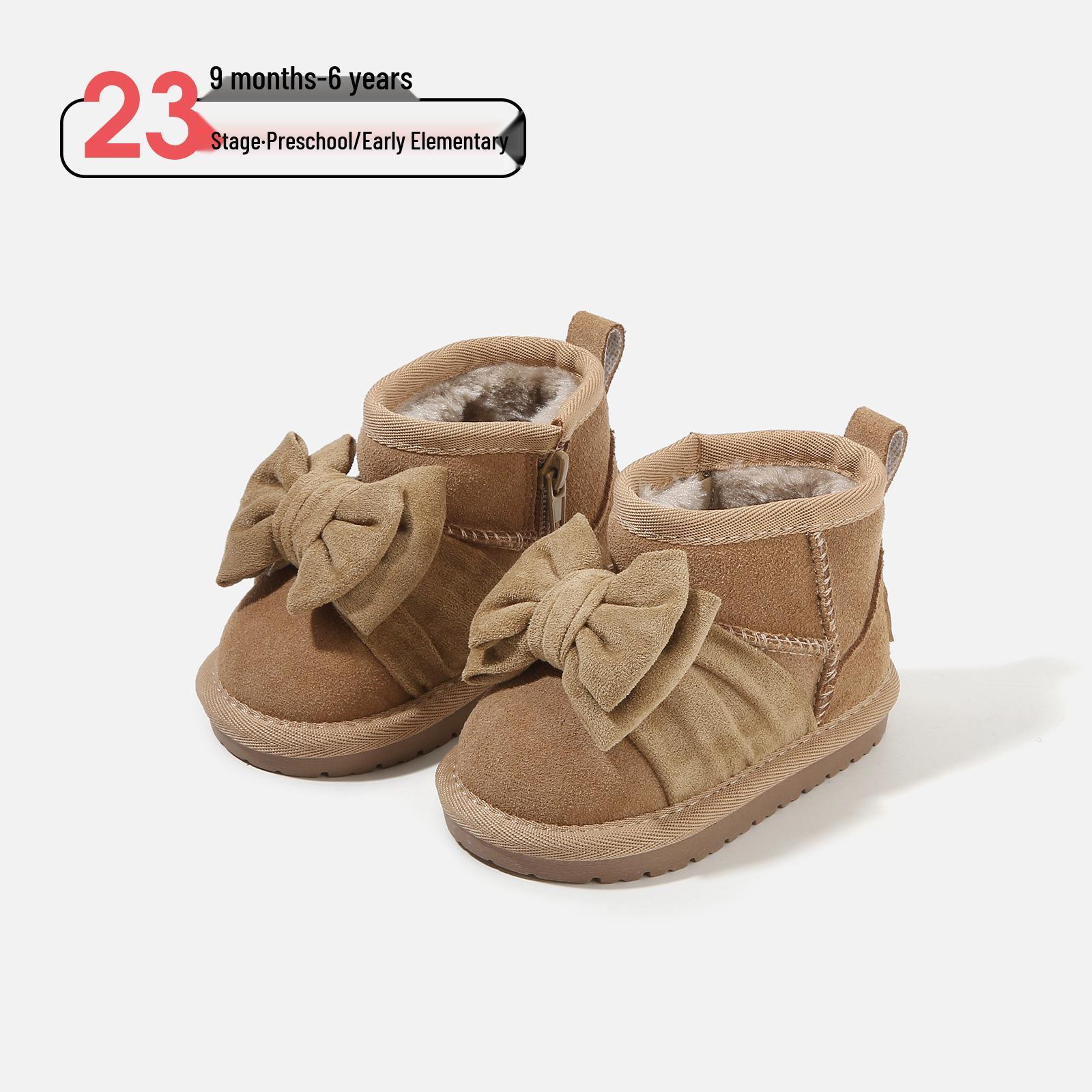 Girls  Winter Cotton Snow Boots - Cute Bowknot Velvet Toddler Princess Shoes Factory Order Price 15-19 (120 pairs)