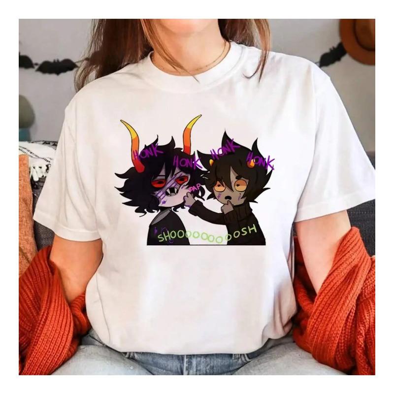 Camiseta Feminina Homestuck, Blusa Japonesa, Feminina, Haraj S