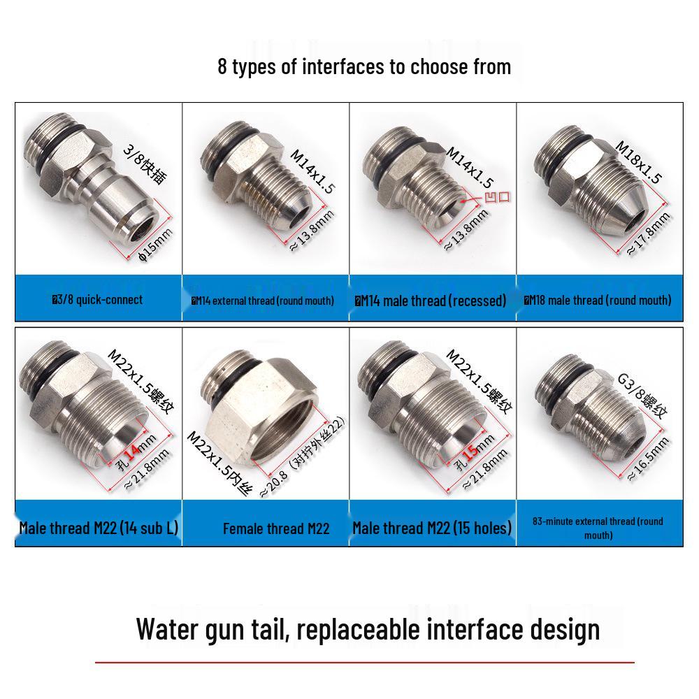 250 kg Waschmaschine: Hochdruck-Autowaschpistole mit M14/M18/M22 Keramikkern, Anti-Verwicklungs-Heck