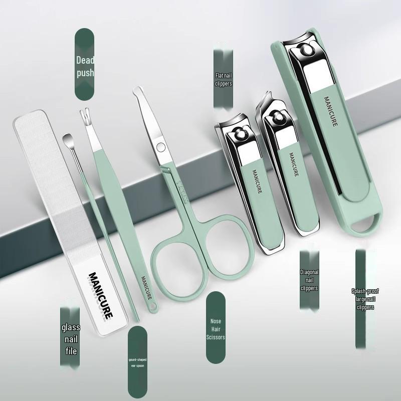 2025 Portable Anti-Splash Carbon Steel Nail Clippers & Ear Pick Set for Men's Manicure