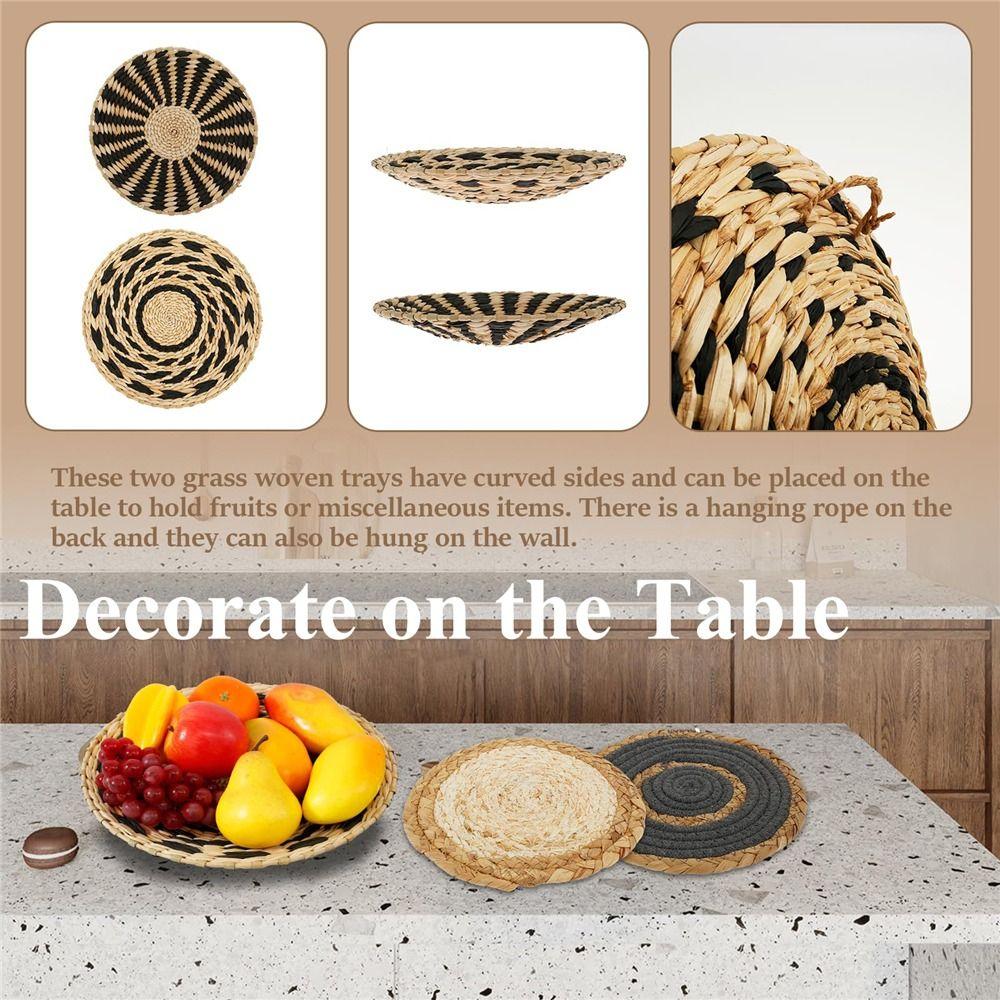 Seagrass Boho Wall Baskets  For Farmhouse, Living Room, Bedroom, Table, Kitchen, Home