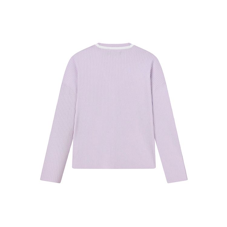 FILA Casual Woven Solid Knit Sweater Women sweater Dusty-Purple F11W221403F-PU